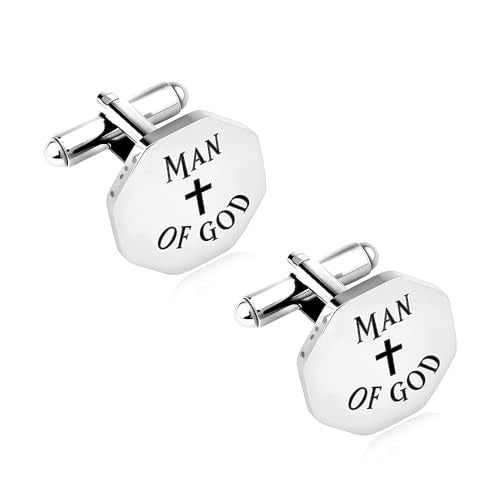 Religious Cufflinks for Men Christian Gifts for Dad Son Grandpa Fathers Day Gift for Husband Uncle Man Of God - style: man of god 04
