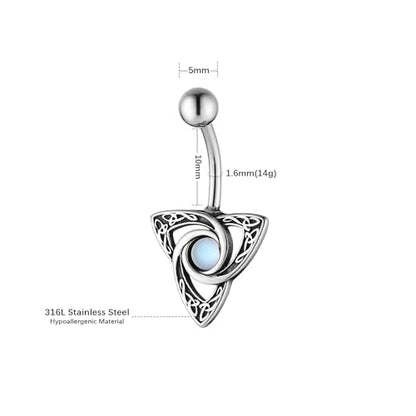 HZMAN Belly Button Rings for Women 14G Surgical Steel Belly Rings Gothic Celtic Knot Belly Rings Navel Piercing Jewelry - color: Celtic Knot
