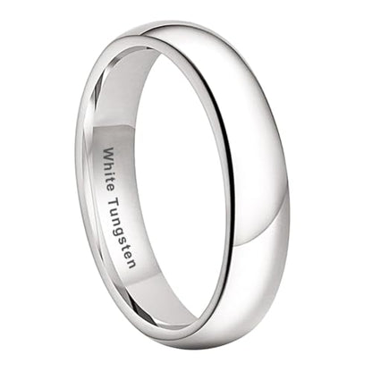 TUTISS 2mm 3mm 4mm 5mm 6mm 7mm 8mm 10mm White Tungsten Rings for Men Women Engagement Wedding Bands Domed Polished Shiny Comfort Fit - color: 5mm White Tungsten