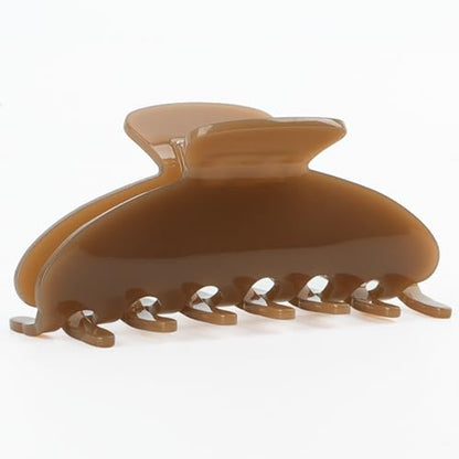 MAORULU Cute Claw Clip for Women – 4.3'' Large Acetate Hair Clips for Thick Thin Curly Long Hair, Durable Hair Clamps Non-slip Jaw Clip, Strong Hold, Stylish French Design (Light Brown) - color: Light Brown