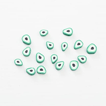 100pcs Green Avocado Polymer Clay Spacer Beads for Women Jewelry Making DIY Bracelet Necklace Hair Clip Accessories (Avocado) - color: Avocado
