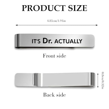 Doctor Gifts PHD Graduation for Men Stainless Steel Tie Clips Medical Assistant Gifts Future Doctor Doctoral Degree Doctorate Graduation Gift for Doctors Tie Pin Bar Christmas Gift Birthday Presents