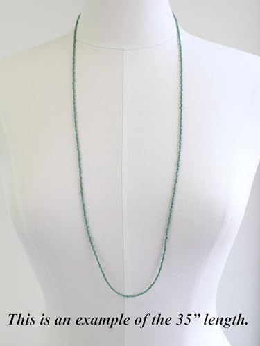 Turquoise Picasso Seed Bead Necklace, Thin 1.5mm Single Strand | Dainty Layering Necklace, Choker to Long Lengths, Made to Order