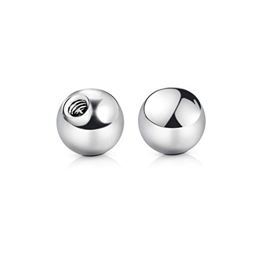 vcmart 16G 3mm Replacement Balls & 14G 5mm Piercing Balls Externally Threaded Nipple Industrial Tongue Belly Nose Lip Ear Piercing Barbell Parts - color: 1 -14G, 5mm balls, silver 10pcs