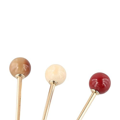 Leadigol 3PCS Round Ball Metal Hair Stick,Lollipop Shape Hair Sticks,Chinese Hair Chopsticks Hairpin,Vintage Hair Jewelry Accessories for Women Thick Long Hair