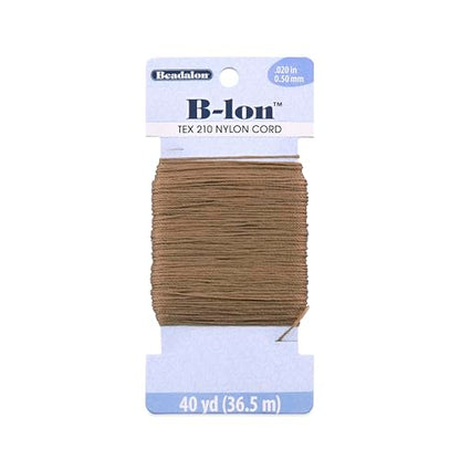 Beadalon B-LON Cord, TEX 210, 0.50 mm, Light Brown, 40 yd - size: 40 yd, style: Light Brown