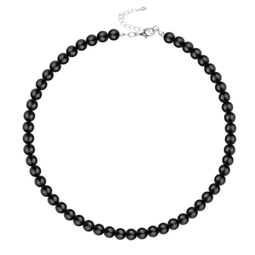 1920s Long Pearl Necklace Faux Pearls Necklace Imitation Beaded Long Pearls Necklace 1920s Gatsby Costume Jewelry - color: Black B
