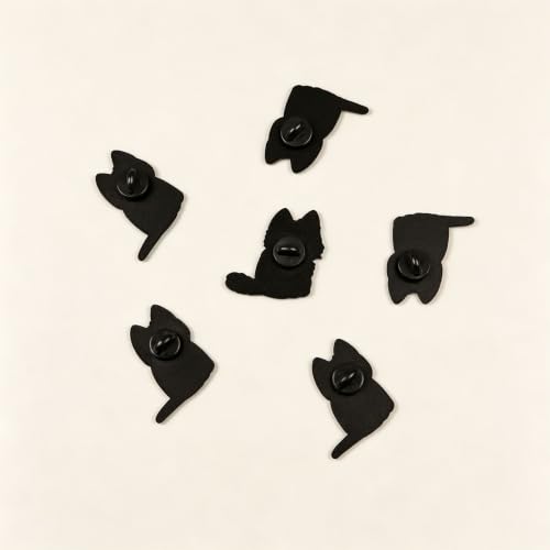 4/6/9/10/12/16/20PCS Cute Enamel Pins Bulk Set, Art Aesthetic Lapel Brooches, Humorous Quote Pins for Backpacks Jackets Hats Bags, Novelty Cool Badges for Women, Men, Teens, Kids - style: 6pcs Cat