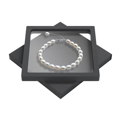 Corben Freshwater Pearl Bracelet for Women AAA+ Quality 6.7-8.4IN With a 2-inch Extension Chain Silver Pearl Bracelet S925 Silver Adjustable Buckle Ladies' Holiday Gifts - color: White, size: 6.7 IN( 17cm）