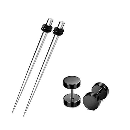 16G-00G Surgical Steel Ear Stretching Kit 38Pcs Ear Plugs Tunnels and Taper Set Gauges Set Expander - color: Silver 1.2MM(4Pcs)