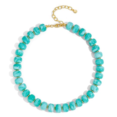 LILIE&WHITE Resin Chunky Beaded Necklace for Women Minimalistic Modern Statement Necklace Jewelry Accessories - color: XL23228C