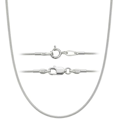 925 Sterling Silver Italian Snake Chain Necklace - Secure Lobster Clasp, Perfect for Layering - Durable Necklace & Bracelet Chains for Everyday & Special Occasions - size: 20, style: 0.7