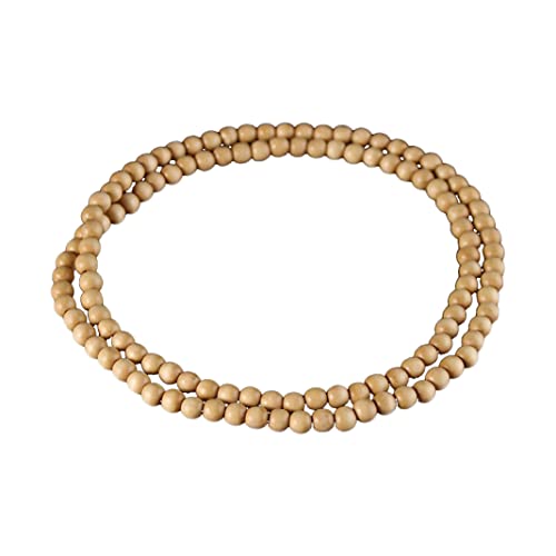 COLORFUL BLING 8MM Natural Wood Bead Necklace Africa Wooden Chain Statement Unisex Chunky Strand Necklaces Hip Hop Jewelry - color: light