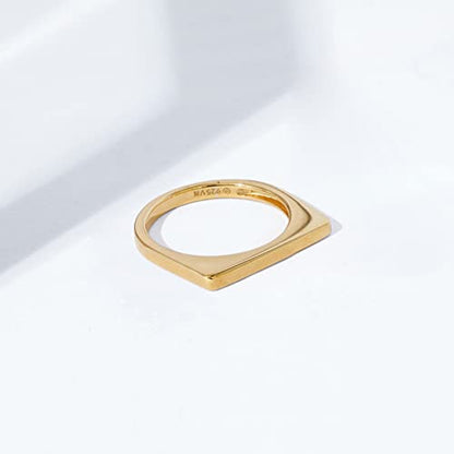 Amazon Essentials 14K Gold Plated Sterling Silver Bar Ring - color: Yellow Gold, size: 10