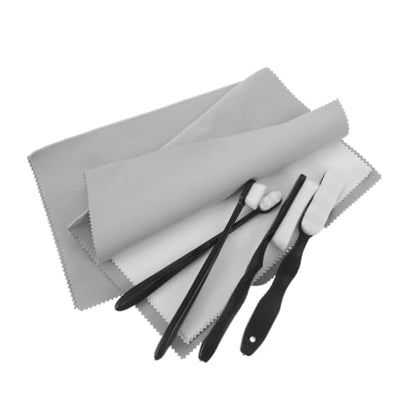 Jewelry Cleaning Polishing Cloth Kit with Soft Fabric and Plastic Brushes for Silverware and Watches, Tarnish Remover for Business Trips and Travel