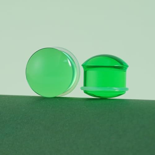 Precise Dimensions Set Color Acrylic O-Ring Ear Plugs Tunnels Gauges Stretcher Piercings Kit - color: Green, size: 15-18mm