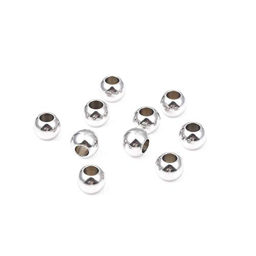 Stainless Steel Spacer Beads 10x8mm Round Loose Charm Caps Beads for DIY Jewelry Making 20pcs with 4.5mm Hole - color: 10x8mm 4.5mm
