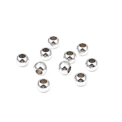 Stainless Steel Spacer Beads 10x8mm Round Loose Charm Caps Beads for DIY Jewelry Making 20pcs with 4.5mm Hole - color: 10x8mm 4.5mm