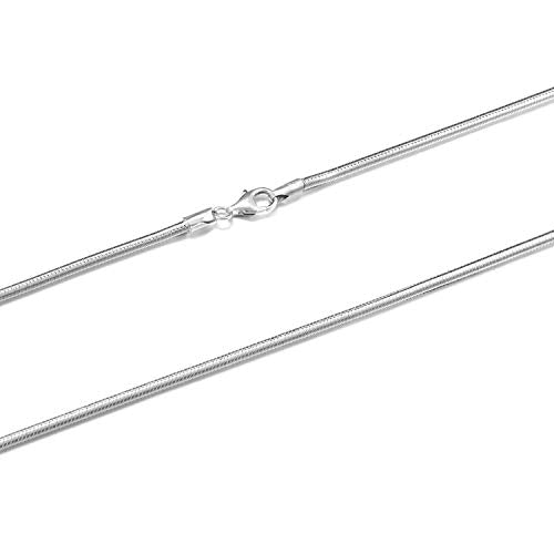 LUHE Silver Chain Sterling Silver Snake Chain Necklace 1MM Italian Crafted Thin Chains Lightweight Strong Chains - Lobster Claw Clasp Gifts for Women 14-30 inchs - size: 2mm snake chain 20in