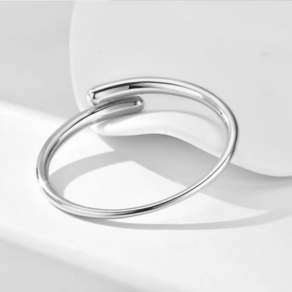 14K Gold Filled Cuff Bnagle Bracelets for Women Bypass Teardrop Adjustable Wrap Open Bracelet Simple Minimalist Statement Stackable Bracelets High Polished Smooth Gold Silver Tone - color: Silver