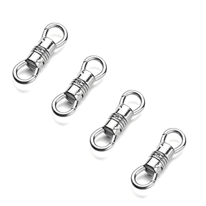 Zpsolution Double Opening Charm Attachment Clasp Swivel Pendant Holder | Swivel Bails For Pendants, Dual Ended Connecter Charm, Double Carabiner Necklace Fastener, Swivel Dog Clasp - color: 4 Silver