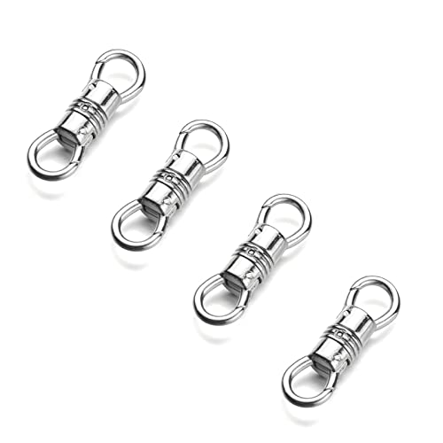 Zpsolution Double Opening Charm Attachment Clasp Swivel Pendant Holder | Swivel Bails For Pendants, Dual Ended Connecter Charm, Double Carabiner Necklace Fastener, Swivel Dog Clasp - color: 4 Silver