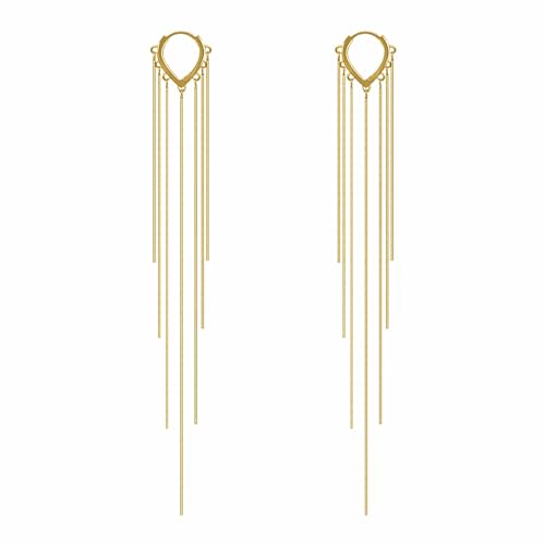 ASOQOLA Long Tassel Dangle Drop Earrings for Woman Tassel Dangling Earrings 925 Silver Chandelie dangling earring for Prom Fashion Jewelry - color: C Gold