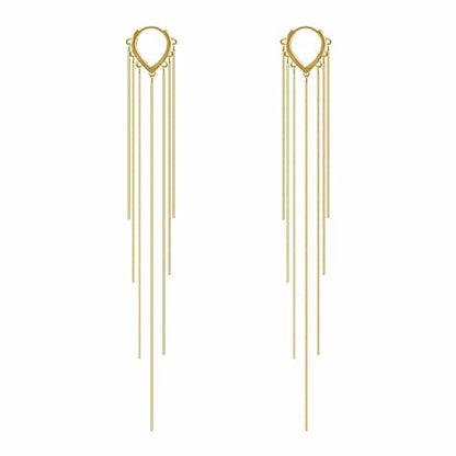 ASOQOLA Long Tassel Dangle Drop Earrings for Woman Tassel Dangling Earrings 925 Silver Chandelie dangling earring for Prom Fashion Jewelry - color: C Gold