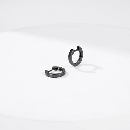 Gacimy Gold Huggie Earrings for Women, 14K Real Gold Plated, Small Hoop Earrings Cartilage Ear Cuff - color: Black, size: 13MM