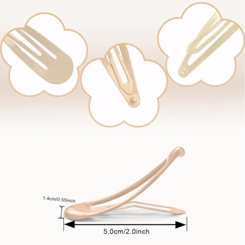 ELANE 80 Pcs Metal Snap Hair Clips for Women,Small Snap Barrettes for Women Girls Thick Fine Hair (Beige) - color: Beige
