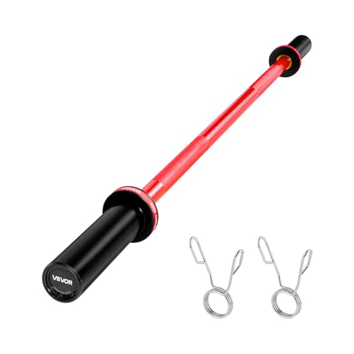 VEVOR 7FT/6FT/4FT Olympic Barbell Bar, Fits 2-Inch Weight Plates, Barbell Bar with Knurled Grip for Strength Training, Weightlifting, Squat, Deadlift, Bench Press, Curl, Overhead Press, 500lbs/700lbs/1000lbs Capacity - size: 4FT, 500LBS