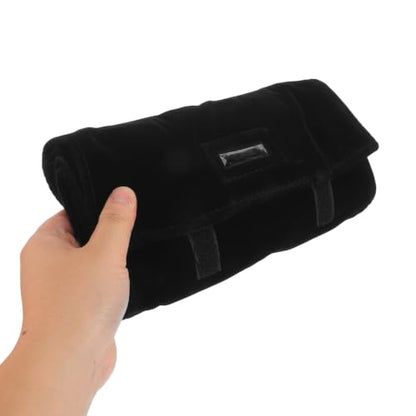 Abaodam Travel Jewelry Roll Bag Organizer with Multi-compartment Design and Portable Convenience, Velvet Material Roll-up Case for Rings and Watches, for Packing in Luggage