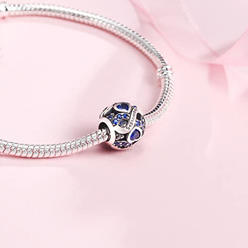 HappyStar 925 Sterling Silver Birthstone Charms fits Charms Bracelets for Woman，with 5A Cubic Zirconia Dangle Pendant Bead,Happy Birthday Charms for Bracelet and Necklace - color: C9 Infinity Symbol September Birthstones