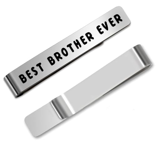 Bicfuiot Father's Day Christmas Birthday Valentines Graduation Gifts for Boyfriend Dad Uncle Grandpa Husband Son,Tie Clips - style: Brother