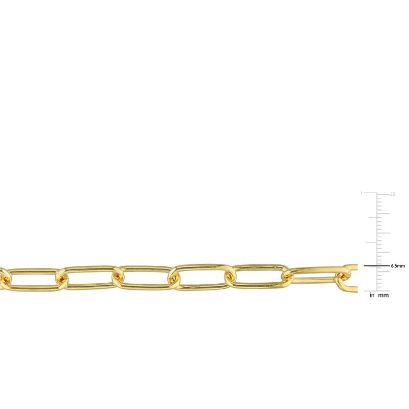 Italian Sterling Silver Paperclip Link Bracelet - Men & Women - 3.5mm, 5mm, 6mm - Available in Sterling Silver, Yellow Gold, Rose Gold - 9 inch, 7.5 inch - color: Yellow, size: 6MM
