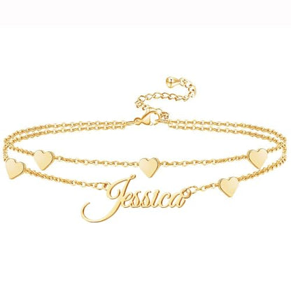 Ankle Bracelet for Women Personalized Name Anklet 18K Gold Plated Custom Dainty Anklet Bracelet Beach Jewelry for Girlfriend - color: Style 05