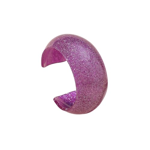 Colorful Transparent Opening Cuff Bangle Acrylic Geometric Bracelet for Women Irregular Pattern Bracelet Charm - color: Glittery-Purple
