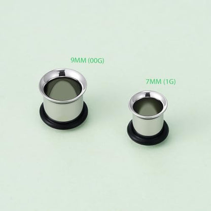 TBOSEN Precise Dimensions Stainless Steel Set Double|Single Flare Tunnel Screw Gauge Ear Expander Stretching Kit Piercing Mixed Size - color: Silver-Single Flare, size: 7mm