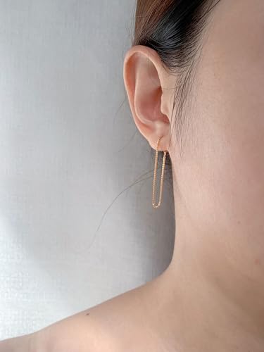 Tassel Earrings for Women Gold Plated Silver Chain Earrings Dainty Minimalist Dangle Drop Studs - color: A-Gold with One Chain