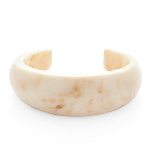 Chunky Acrylic Bangles Bracelets For Women Geometric Acrylic Resin Acetate Mottled Wide Bangle Bracelet Statement Colorful Bangles for Party - color: Cuff Bangle-Beige