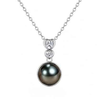 NONNYL Necklace Gifts for Women-Mothers Day Gift for Mom Her Wife Coules Girlfriend-Gifts for Wife Women Wedding Birthday Anniversary Jewelry, Christmas Day Valentine's Gift, Pearl Necklaces - color: Heart black pearl necklace