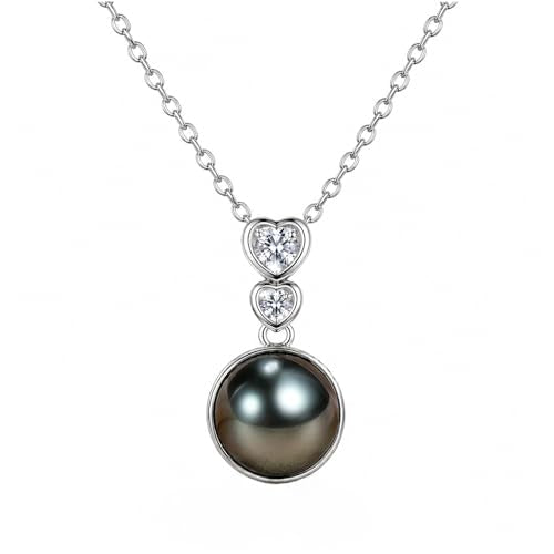 NONNYL Necklace Gifts for Women-Mothers Day Gift for Mom Her Wife Coules Girlfriend-Gifts for Wife Women Wedding Birthday Anniversary Jewelry, Christmas Day Valentine's Gift, Pearl Necklaces - color: Heart black pearl necklace