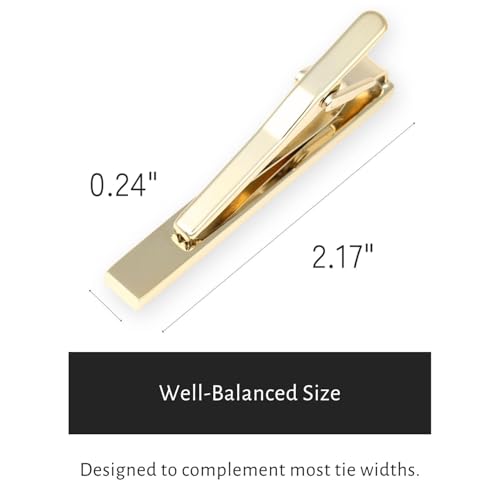 Silver Gold Gunmetal Onyx Tie Clip Tie Bar Made in Japan - color: Gold