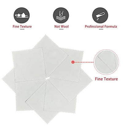 CATIFLIN 100pcs Jewelry Cleaning Cloth, Silver Polishing Cloth Individually Wrapped, Small Jewelry Polishing Cloth for Sterling Silver, Gold, Platinum and More (Light Gray, 3.15" x 3.15") - color: Light Gray