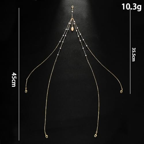 Sexy Rhinestone Bra Chain Chest Bracket Bikini Nightclub Crystal Rave Body Chain For Women Body Jewelry - color: GOLD3