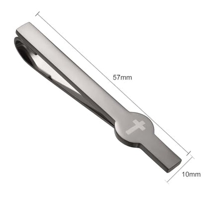 Gold Black Silver Cross Tie Clips For Men Unique Christian Catholic Tie Clip Cross Accessories For Men - style: black cross tie clip
