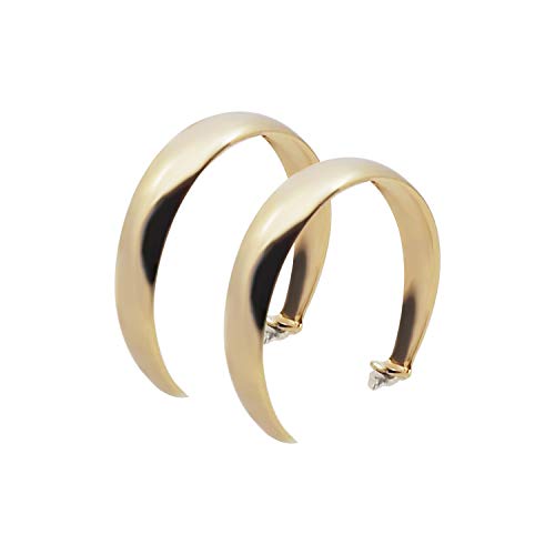 Women's Twisted Invisible Hoop Clip On Earrings Gold Silver Textured Comfortable Non Pierced Earrings - color: Hoop2 Gold
