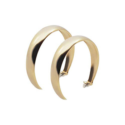 Women's Twisted Invisible Hoop Clip On Earrings Gold Silver Textured Comfortable Non Pierced Earrings - color: Hoop2 Gold