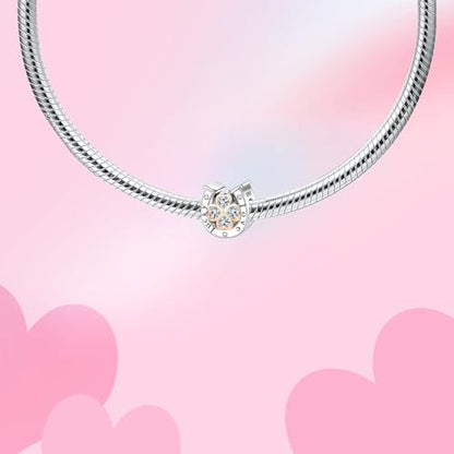 Bible Family Mom Wife Love Heart Dangle Charm 925 Sterling Silver Charms fits Bracelets and Necklace Pendant Bead Charms Jewelry Present for Women Family Friends - style: Four Leaf Clover Horseshoe Lucky Charm