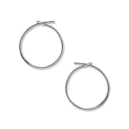 Thin Hoop Earrings for Women - Lightweight Wire Threader Loop Drop Dangles | Plated in 18K Gold or 925 Sterling Silver, Hypoallergenic and Safe for Sensitive Ears - color: 925 Silver Plated - 0.5" inch